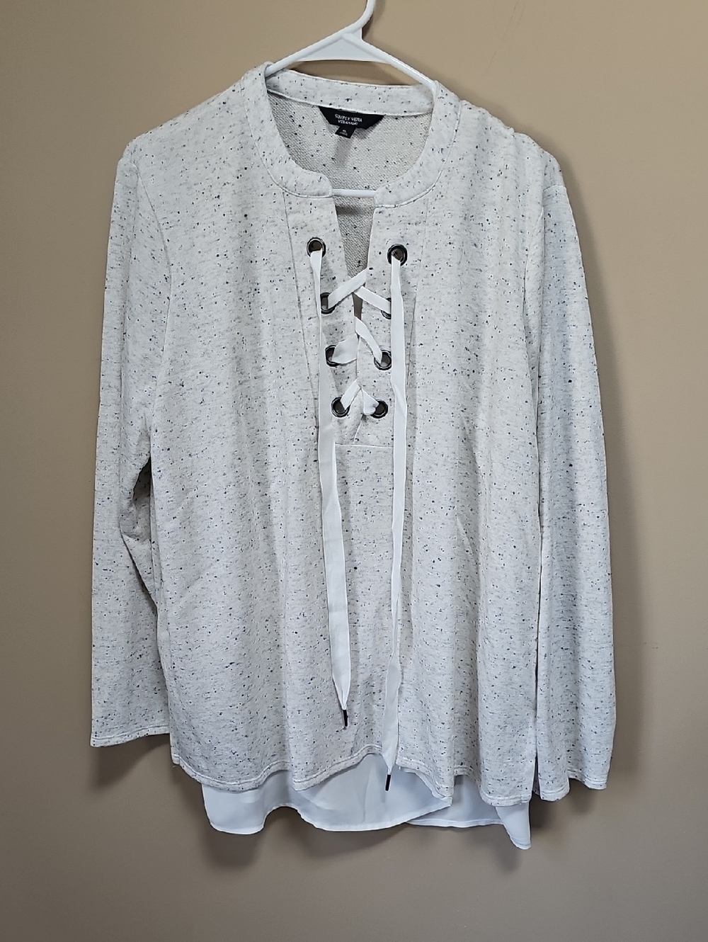 Simply Vera Vera Wang Speckled Ivory Pullover